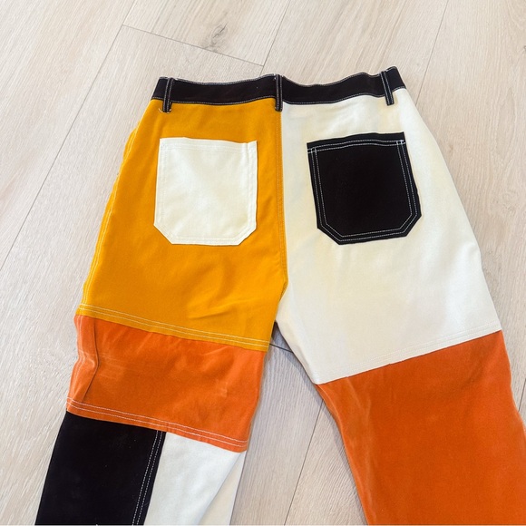 Colorblock Velvet Patchwork Pants - Picture 9 of 10